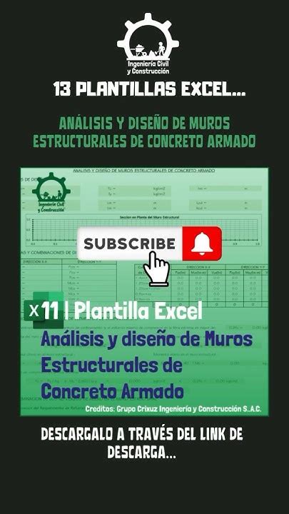 Plantilla Excel Análisis Y Diseño De Muros Estructurales De Concreto Armado Ingenieria