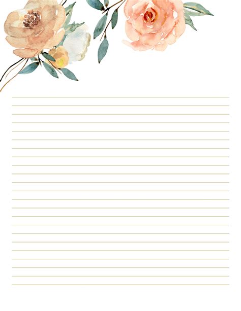 Free Printable Floral Stationery Paper Printable Lined Paper, Free ...