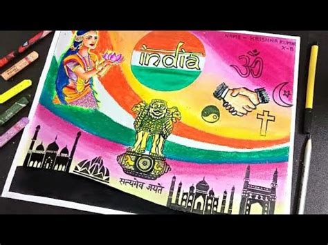 India Culture And Heritage Drawing Oil Pastels Poster Drawing