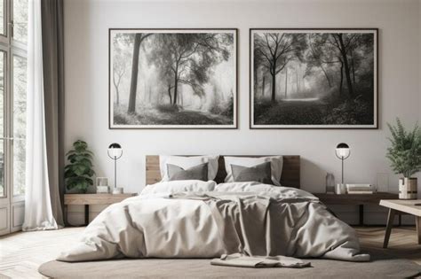 Premium AI Image | Contemporary Bedroom with Colorful Abstract Wall Art