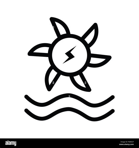 Wasserturbine Symbole In Flachen Und Silhouette Style Vector