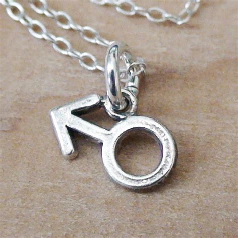 MALE SYMBOL - Sterling Silver Charm Necklace