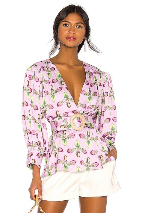 PatBO Belted Wrap Top In Bright Lilac REVOLVE