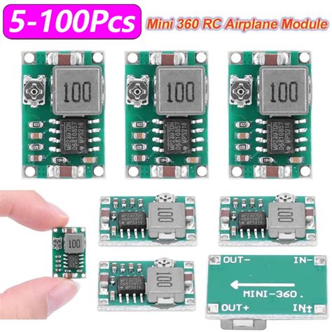 5 100Pcs Mini 360 RC Airplane Module Mini 360 DC Buck Converter 2A Step