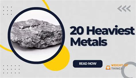 List Of 20 Heaviest Metals On Earth Density Weight Formula Weight