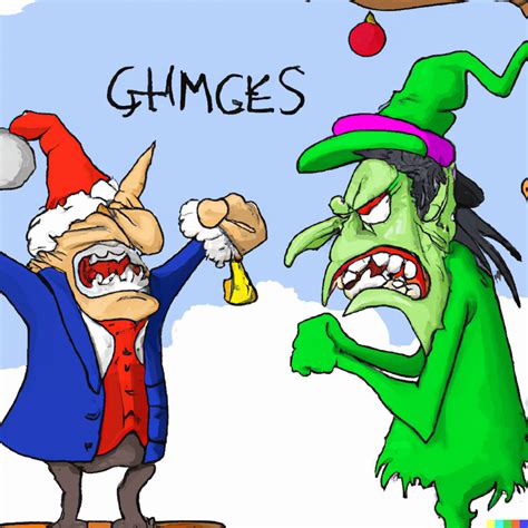 Ebenezer Scrooge And The Grinch Fighting Over Who Hates Christmas More