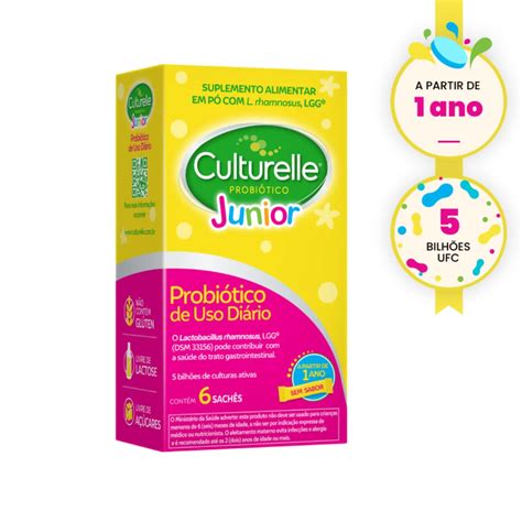 Culturelle Junior Ou Enterogermina - Probiótico Culturelle Junior com 6 sachês de 1,2g 6 Sachês | Drogasil