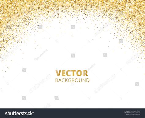 Sparkling Glitter Border Frame Falling Golden Stock Vector Royalty