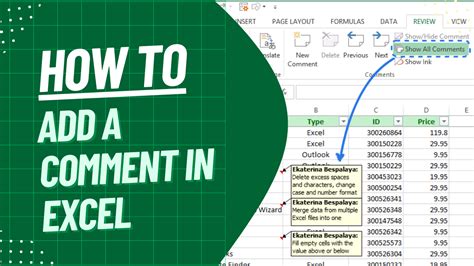 How To Add A Comment In Excel A Step By Step Guide