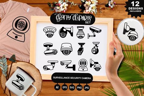 Surveillance Security Camera Clipart Set