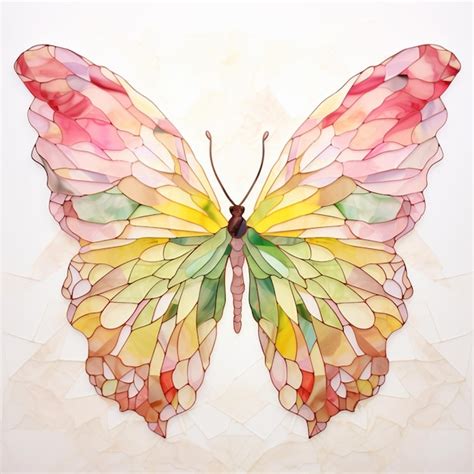 Premium Photo Brightly Colored Butterfly On A White Background With A