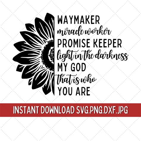 Waymaker SVG, Christian Quotes SVG, Christian Sunflower Svg, Blessed ...