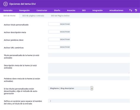 Para qué sirven las opciones de SEO del Tema Divi