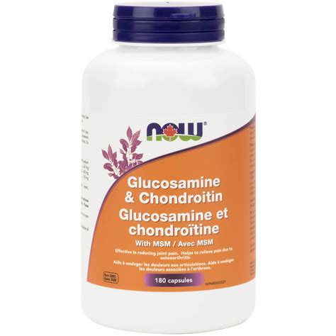 NOW Glucosamine & Chondroitin with MSM Capsules, 180 Capsules – Vitamart.ca