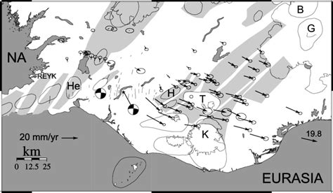 GPS Derived Velocity Field Relative To Stable North America For The