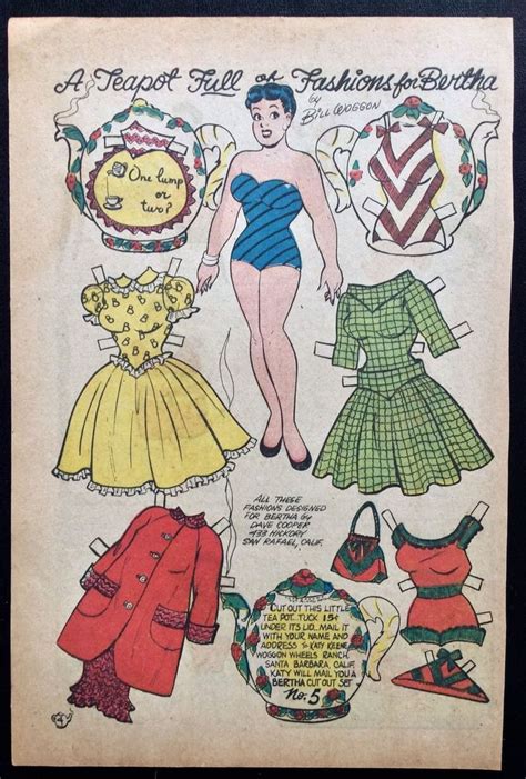 Old Katy Keene Comic Book Paper Dolls Bill Woggon Art Bertha Tea