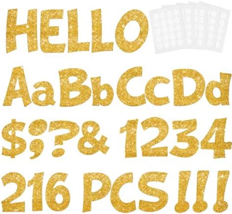 Chivertion 216pcs Glitter Bulletin Board Letters And 65 6ft