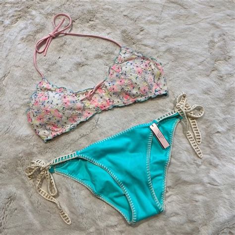Victoria S Secret Swim Nwtml Victorias Secret Boho Floral Crochet Lace Bikini Set Medium