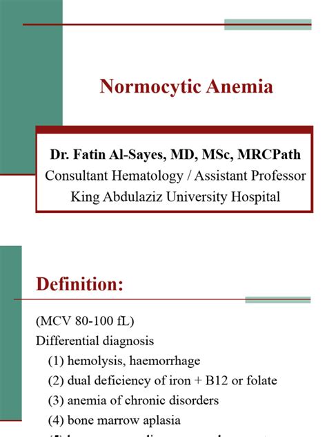 Normocytic Anemia Pdf Anemia Bone Marrow