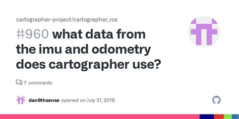 What Data From The Imu And Odometry Does Cartographer Use Issue