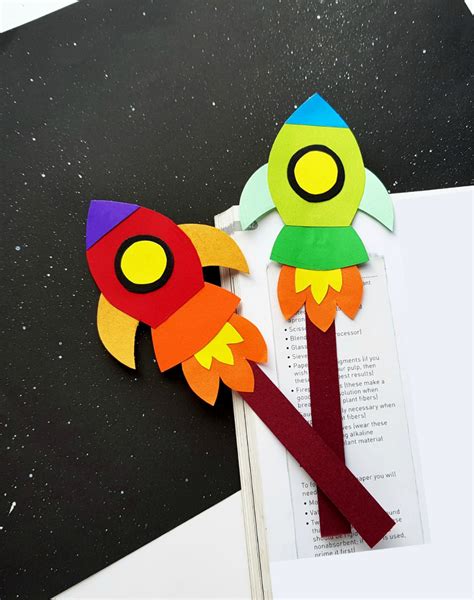 Easy Rocket Craft Bookmark Rocket Craft Arts And Crafts For Kids Crafts