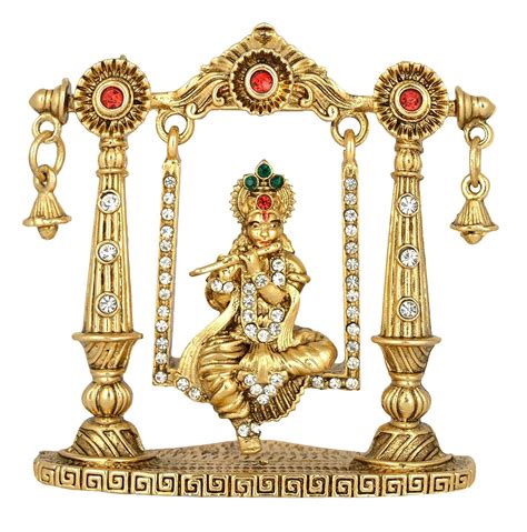 Buy Gctlord Krishna Idol On Jhula Bansuri Krishna Idol G Gold