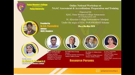 Day 1 Online National Workshop On Naac Assessment And Accreditation Preparation And Training