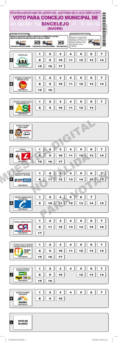 Conoce La Tarjeta Electoral Oficial Para Las Votaciones Al Concejo