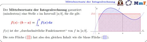 Arbeitsblatt Mittelwertsatz Der Integralrechnung