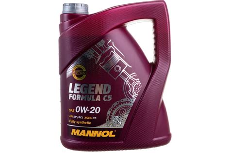 Моторное масло MANNOL LEGEND FORMULA синтетическое, C5, 0W20, 5 л 79215 ...