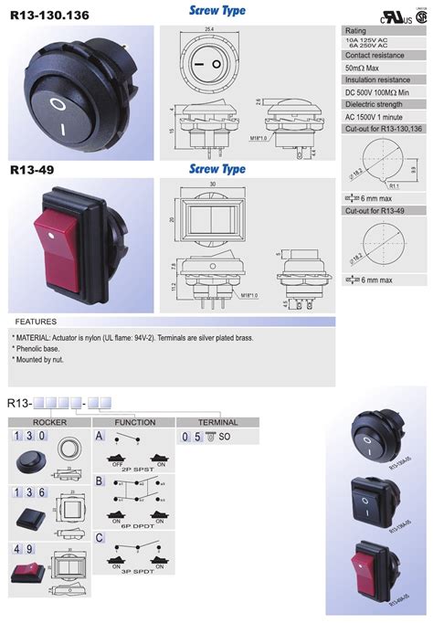 Rocker Switch AC SCI R13-49 | Taiwantrade.com