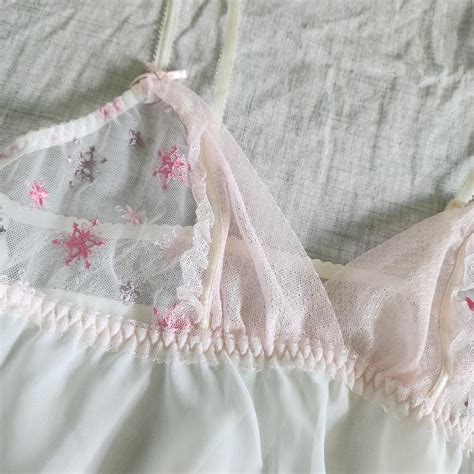Pink White Lace Coquette Lingerie Cami Depop