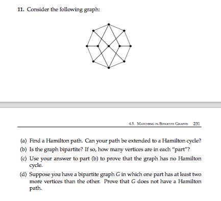 Consider the following graph: Find a Hamilton path. | Chegg.com