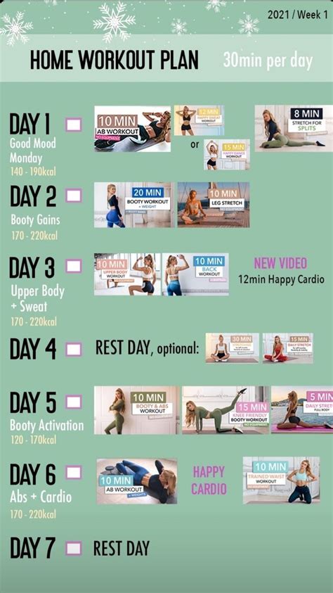 Pamela Reif Workout Plan Week Min Per Day Plano De Treino