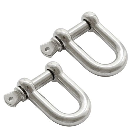 2pcs 304 Stainless Steel D Rigging Shackle M8 Heavy Duty D Shackle For