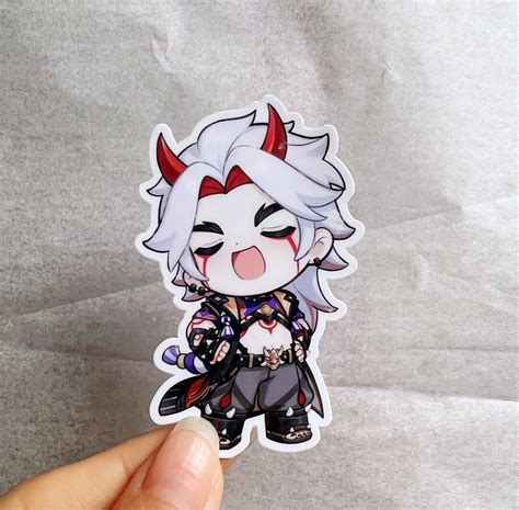 Chibi Genshin Impact Vinyl Sticker Itto Waterproof Matte Etsy