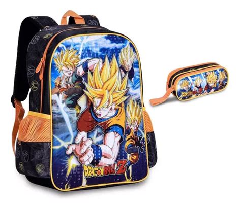 Morral Escolar Clio Mochila De Costas Estojo Duplo Dragon Ball Z Bolsa