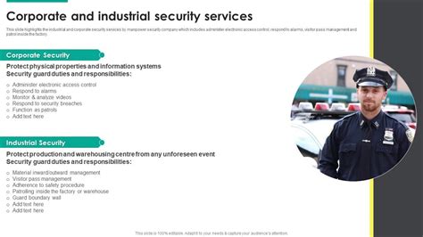 Corporate And Industrial Security Services Security Guard Service