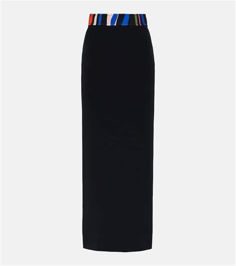 Emilio Pucci Marmo Crepe Maxi Skirt In Black Lyst