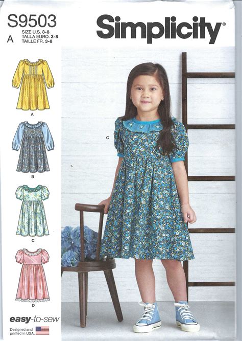 Uncut Simplicity Sewing Pattern 9503 UNCUT Pattern For Girl S Dresses