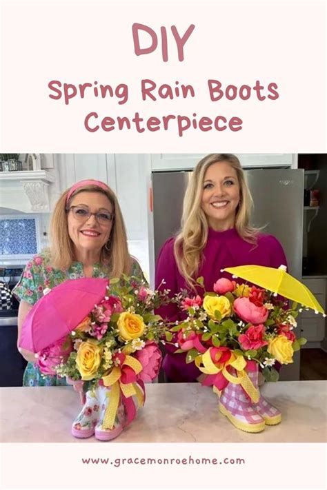 DIY Spring Rain Boots Centerpiece In 2024 Spring Diy Diy Spring