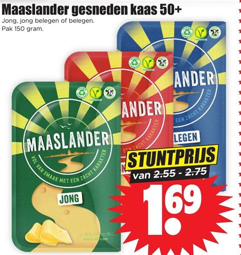 Maaslander Gesneden Kaas Pak Gram Aanbieding Bij Dirk