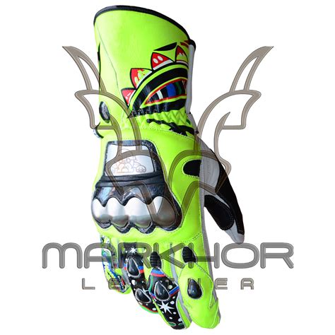 Rossi Motorbike Racing Leather Gloves 2009 Markhor Leather