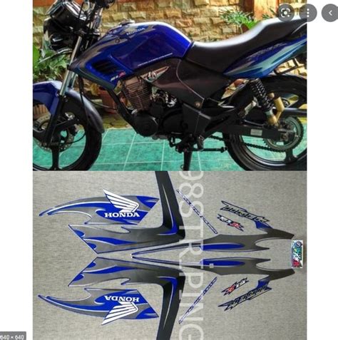 Jual STIKER STRIPING LIS STANDAR ORI HONDA TIGER REVO BIRU TAHUN 2007