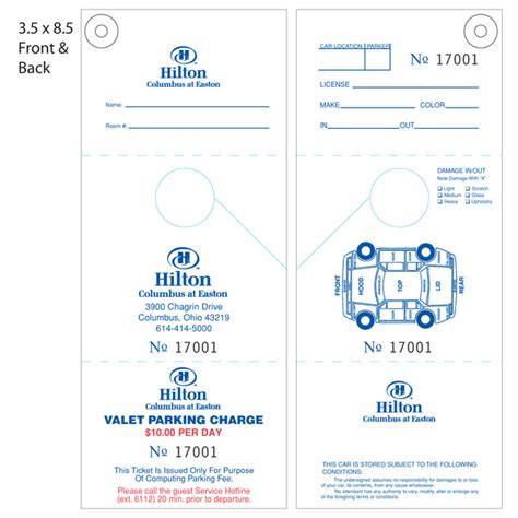 Free Printable Valet Tickets Printable Templates