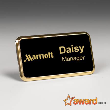 Engraved Metal Name Badge - 3 x 1.5 inch