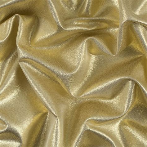 Gold White Metallic Polyester Lame Mood Fabrics Metallic Fabric