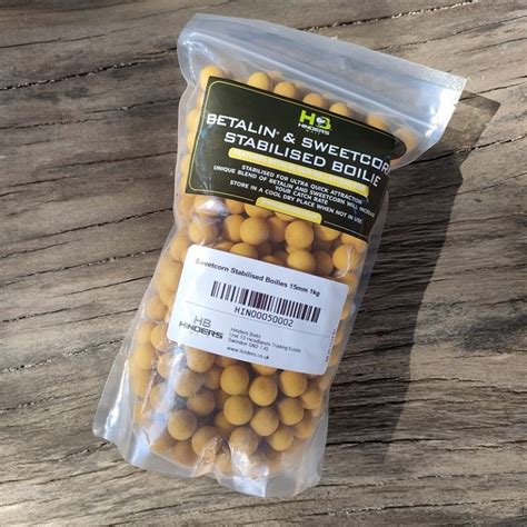 HINDERS BETALIN SWEETCORN STABILISED BOILIES 15 Mm CMF Carp