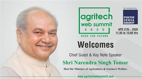 Minister Of Agriculture Shrinarendra Singh Tomar In Agritech Web