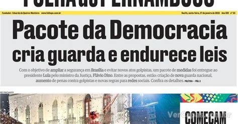 Capa Folha De Pernambuco Sexta 27 De Janeiro De 2023